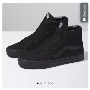 Vans CANVAS SK8-HI all black high top sneakers